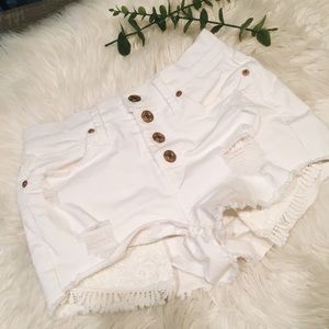 High rise lacy shorts